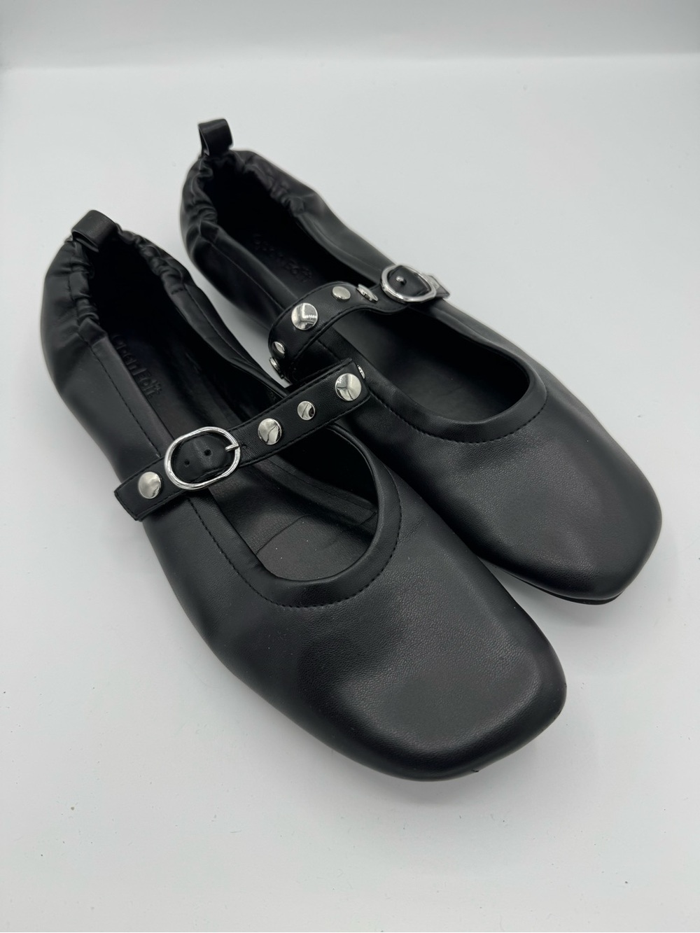 Nordstrom Open Edit Amethyst black Mary Jane Ballet Flats size 8.5 designer dupe